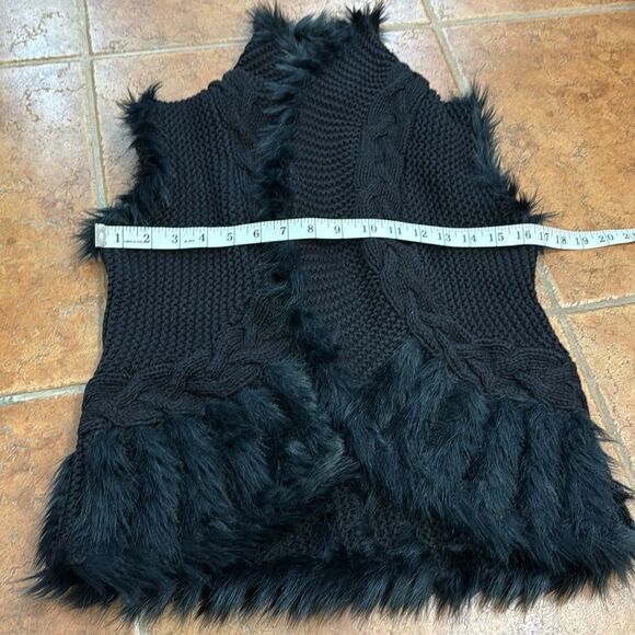 NWOT Lilly Pulitzer Womens Trinette Black Open Front Faux Fur Trim Collar XXS - Picture 9 of 10